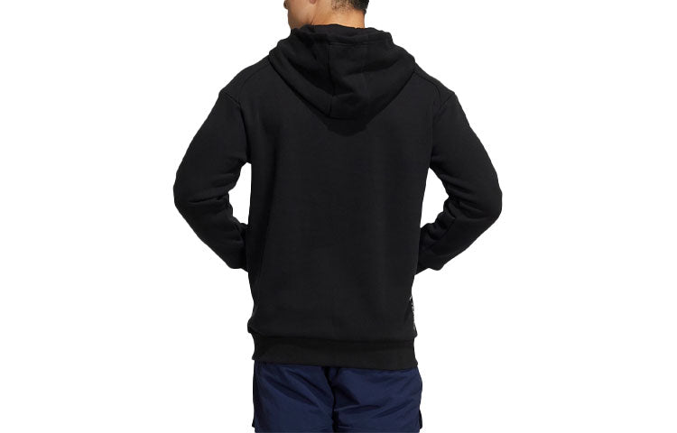Men's adidas Logo Printing Hooded Long Sleeves Pullover Black HG6586