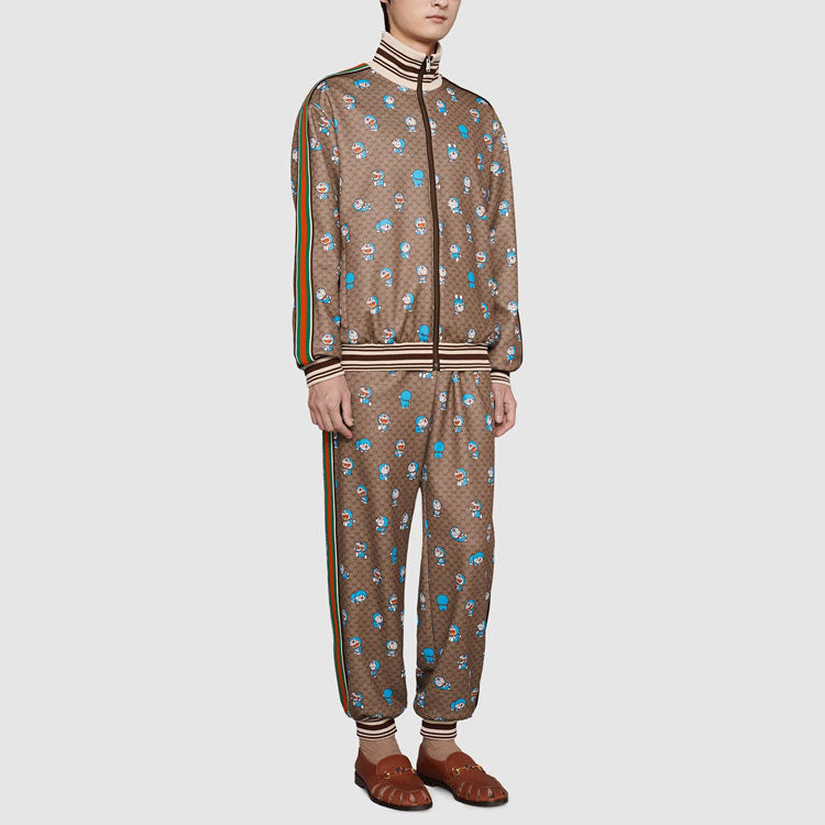 Gucci x Doraemon SS21 Monogram Pants 'Brown' 654941-XJDEX-2138