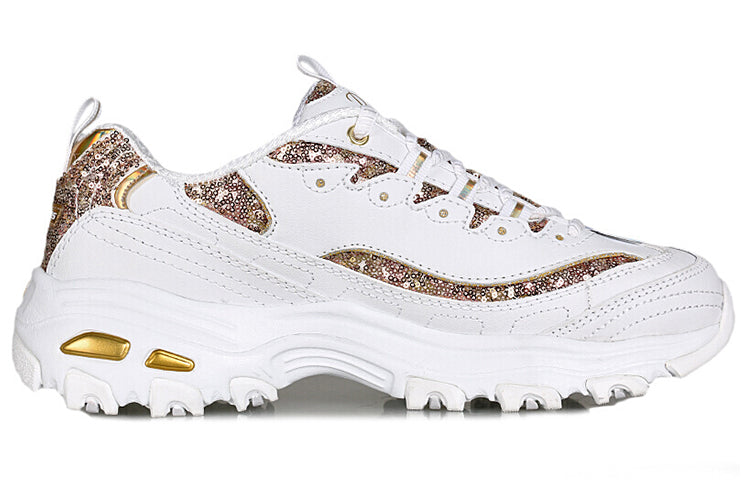 (WMNS) Skechers D'Lites Low-Top Daddy Shoes White/Gold 11916-WGD