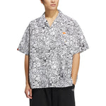 adidas originals SS22 Printing Full Print Casual Short Sleeve Shirt White HR6450