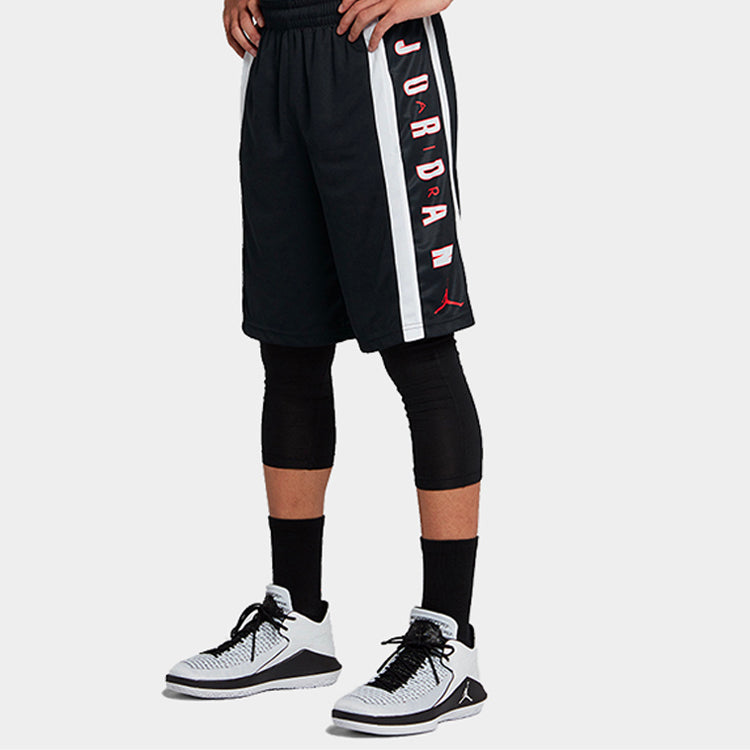 Air Jordan Rise Contrasting Colors Alphabet Printing Sports Shorts Black 924567-011