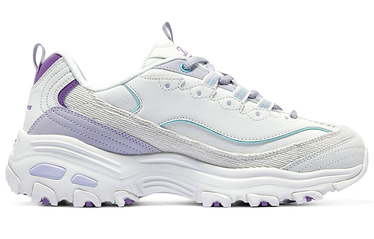 (WMNS) Skechers D'lites 1.0 Sneakers 'White Purple' 896264-WLVB
