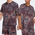 adidas Paint Splash Effect Printing Sports Short Sleeve Khaki Brown T-Shirt HL1944
