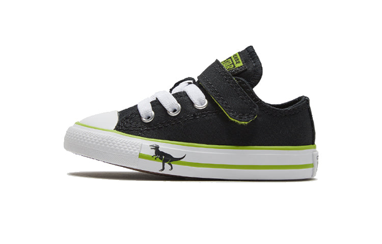 (TD) Converse Chuck Taylor All Star Infant Dinoverse Hook and Loop 'Black Green' 766204C