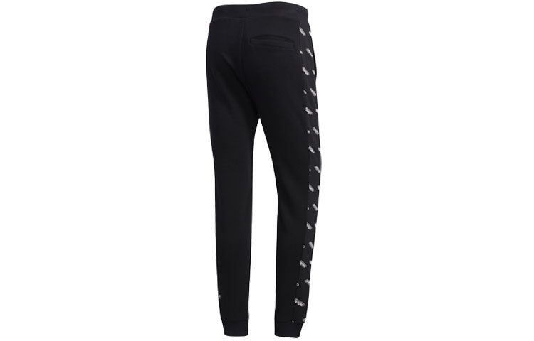 adidas Printing Splicing Knit Bundle Feet Sports Pants Black FM6076