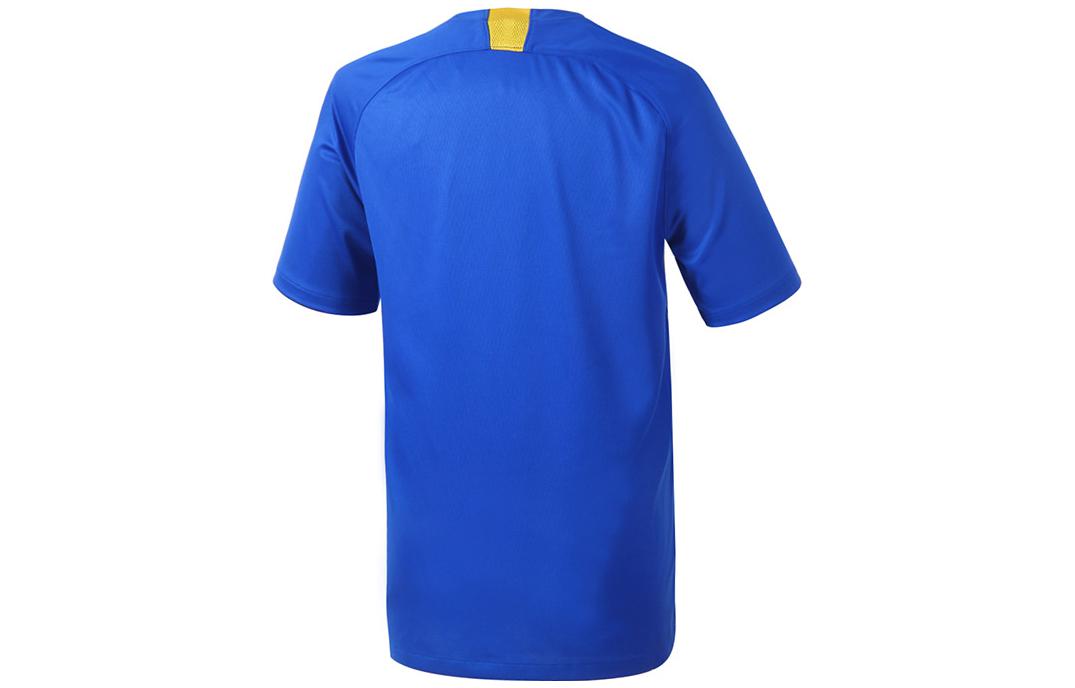 Men's Nike Home Fan Edition Logo Embroidered Round Neck Soccer/Football Casual Sports Short Sleeve Blue T-Shirt AR4698-480