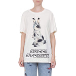 (WMNS) Gucci Bunny Pattern Crewneck Short Sleeve For White 492347-X3M80-7550