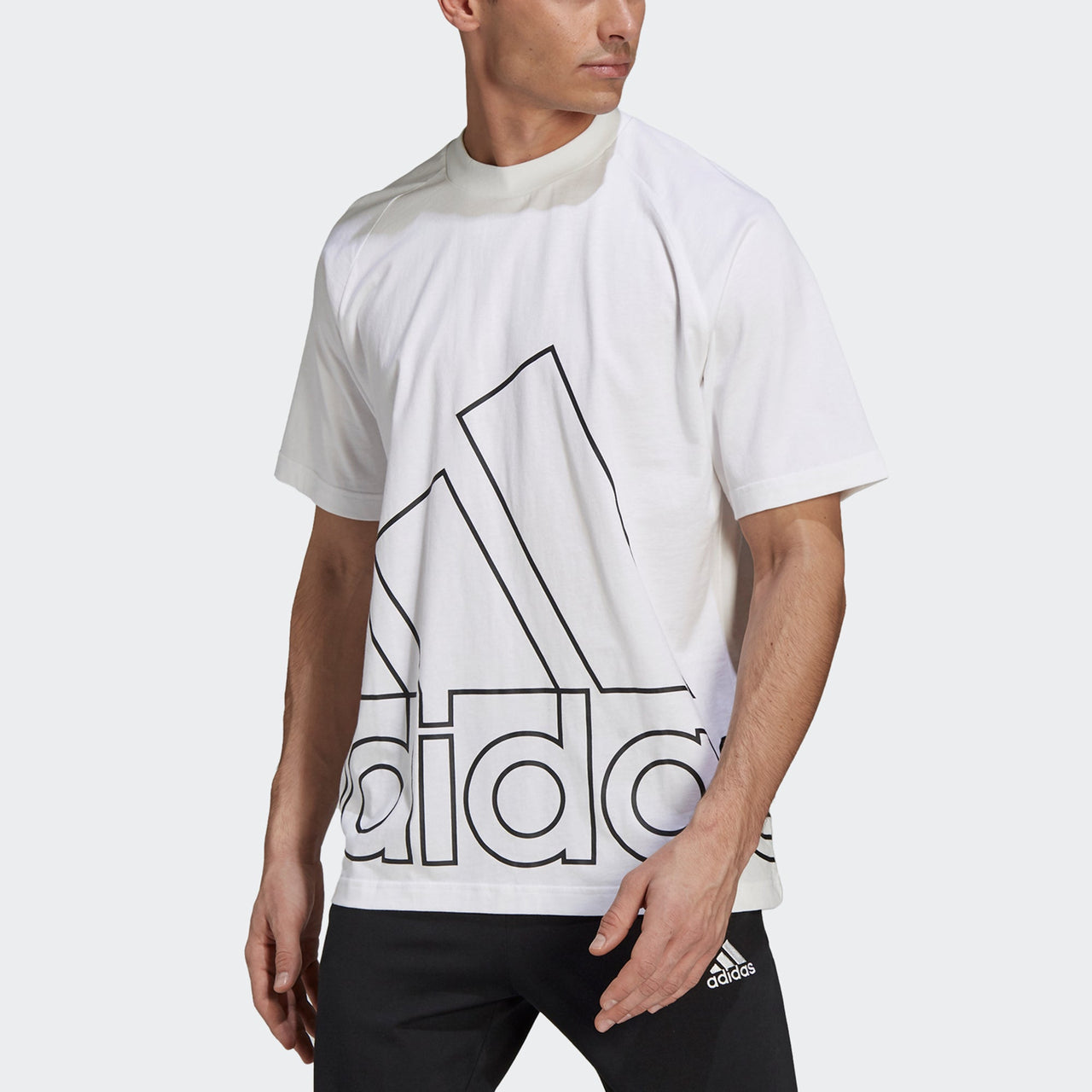 adidas U Big Logo T Sports Stylish Printing Round Neck Short Sleeve White GU4290