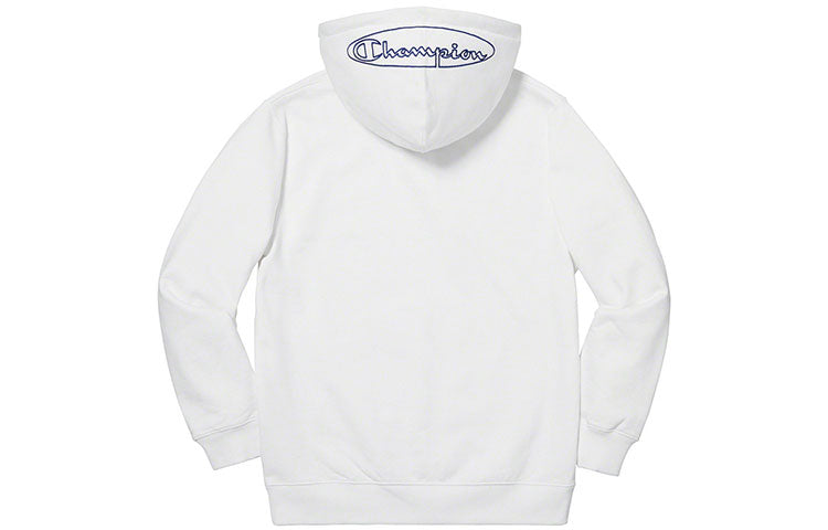 Supreme x Champion SS19 Outline Hooded Sweatshirt White SUP-SS19-10068