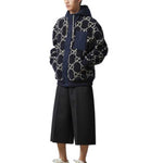 Gucci GG Fuzzy Fabric Jacquard Jacket 'Dark Blue' 771121-XJF4D-4100