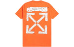 Men's Off-White x Teenage Engineering Crossover SS22 Logo Printing Round Neck Short Sleeve Orange T-Shirt OMAA027T22JER0012001