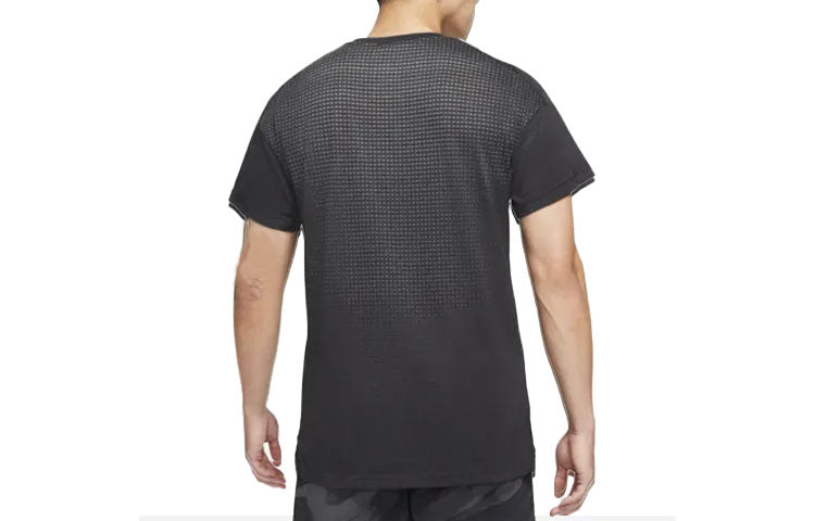 Men's Nike Solid Color Training Alphabet Logo Printing Short Sleeve Black T-Shirt DD1829-010