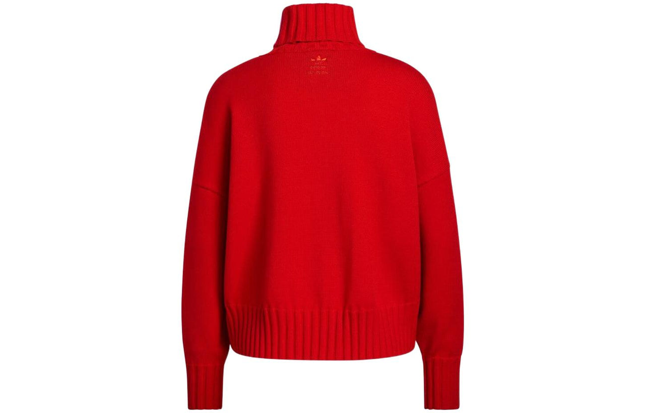 adidas x IVY PARK Crossover Side Stripe High Collar Pullover Couple Style Red HH7299