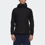 Men's Y-3 SS21 Logo Pattern Zipper Hooded Jacket Black GV4231