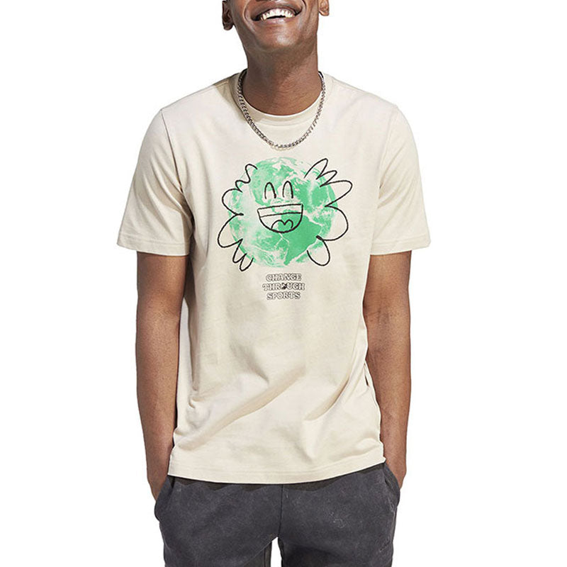 adidas Sportswear Change Through Sports Earth T-Shirt 'Beige Green' IL5407