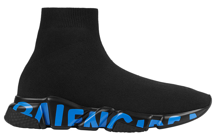 Balenciaga Speed Sports Shoes Black/Blue 645334W2DB71140