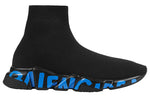 Balenciaga Speed Sports Shoes Black/Blue 645334W2DB71140