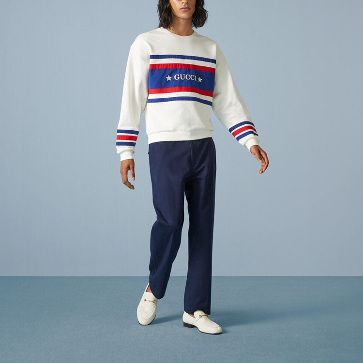 Gucci Cotton Jersey Sweatshirt With Embroidery 'Off White' 746988-XJFK1-9088