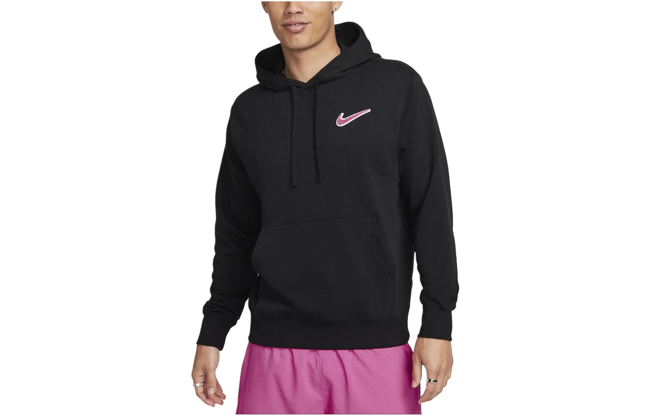 Nike Sportswear Pullover French Terry Hoodie 'Black Pinksicle' FZ5201-010