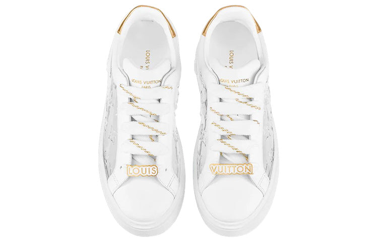 (WMNS) LOUIS VUITTON Time Out Sneakers 'White with Silver Monogram' 1A9PZS