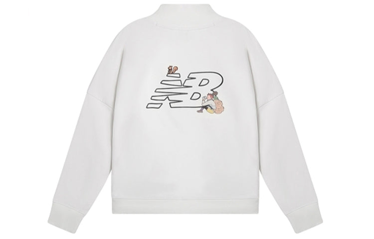 (WMNS) New Balance x JHI Logo Printed Pullover 'White Black' NCA89012-IV