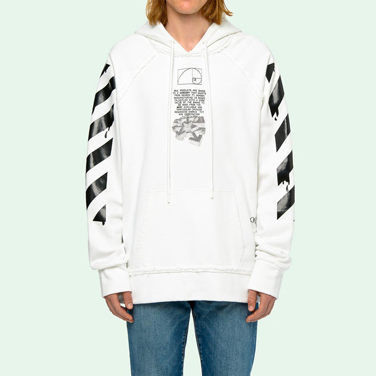 Off-White Dripping Arrows Print Hooded Sweatshirt OMBB057R20E300050110