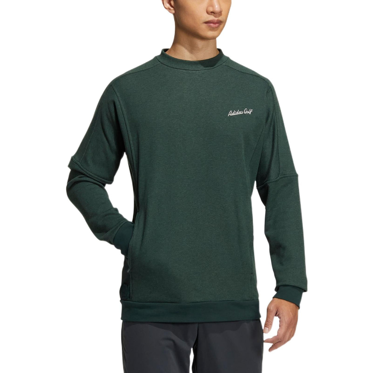 Men's adidas Gt Crew Sw Solid Color Alphabet Embroidered Round Neck Pullover Long Sleeves Green HG3262