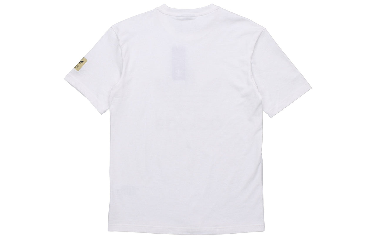 adidas Originals Logo Printing Sports Short Sleeve Tee 'White Gold Black' GT4371