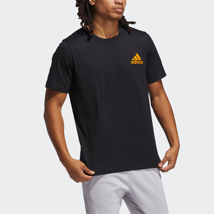 adidas Iso Tee Basketball Sports Printing Round Neck Short Sleeve Black GQ8381