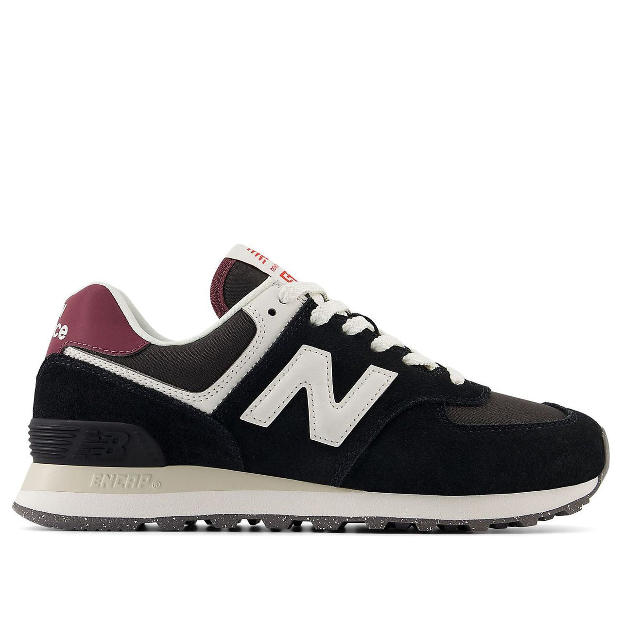 (WMNS) New Balance 574 'Black White Wine Red' WL574WBE