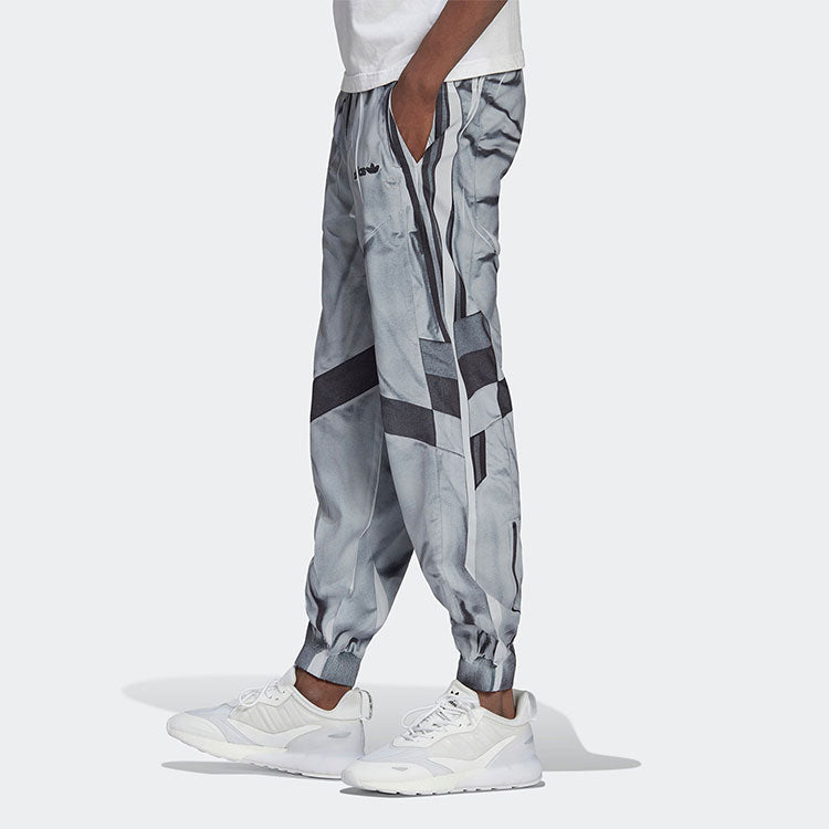 Men's adidas originals Logo Colorblock Printing Lacing Bundle Feet Sports Pants/Trousers/Joggers Gray HD2236