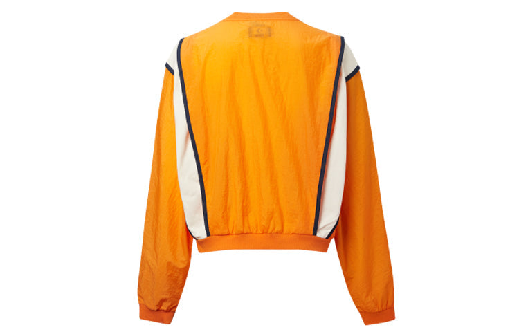 (WMNS) Converse Capsule Series Contrast Color Stitching Round Neck Pullover Orange 10020992-800