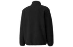 PUMA Retro Logo Casual lamb's wool Stand Collar Jacket Black 532966-01