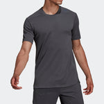 Men's adidas Solid Color Round Neck Short Sleeve Black T-Shirt HC4226