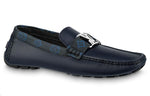 LOUIS VUITTON LV Monte Carlo Moccasin Shoes 'Navy with Monogram Collar' 1AANOW