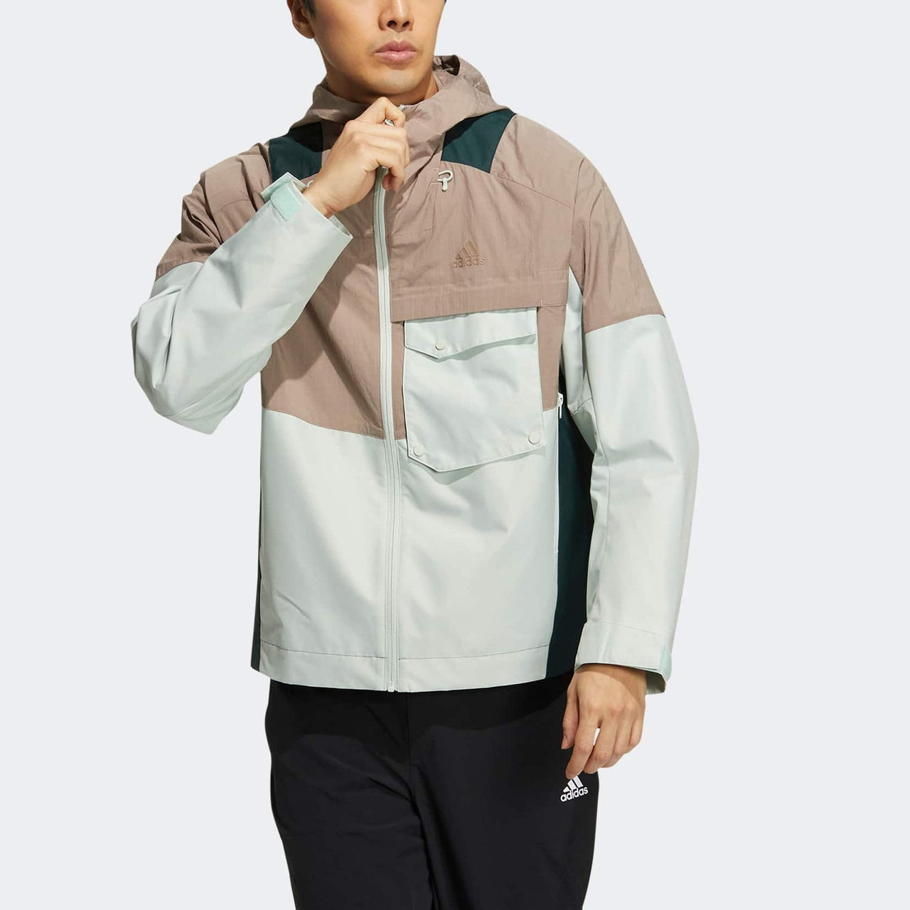 adidas Th Vis Wvjkt Hooded Jacket 'Brown White' HN9044