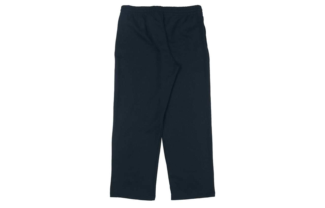adidas Casual Sports Fleece Lined Running Knit Straight Long Pants Black GK9366