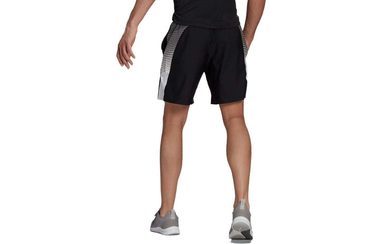 adidas Logo Printing Splicing Sports Gym Shorts Black GM2098