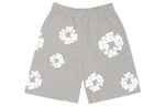 Denim Tears Cotton Wreath Logo Shorts 'Grey White' 402-070-30