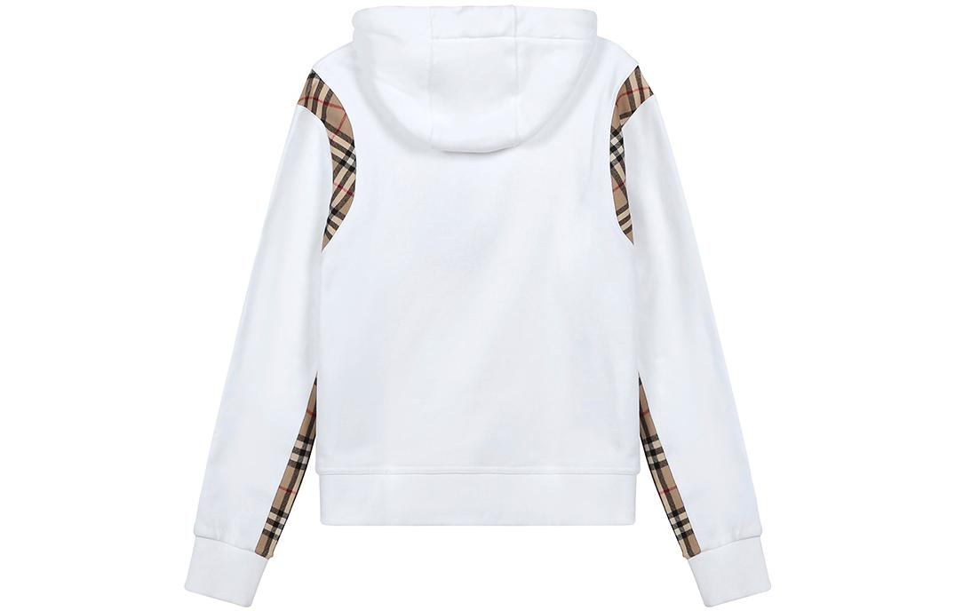 (WMNS) Burberry Plaid Loose hoodie White 80321291