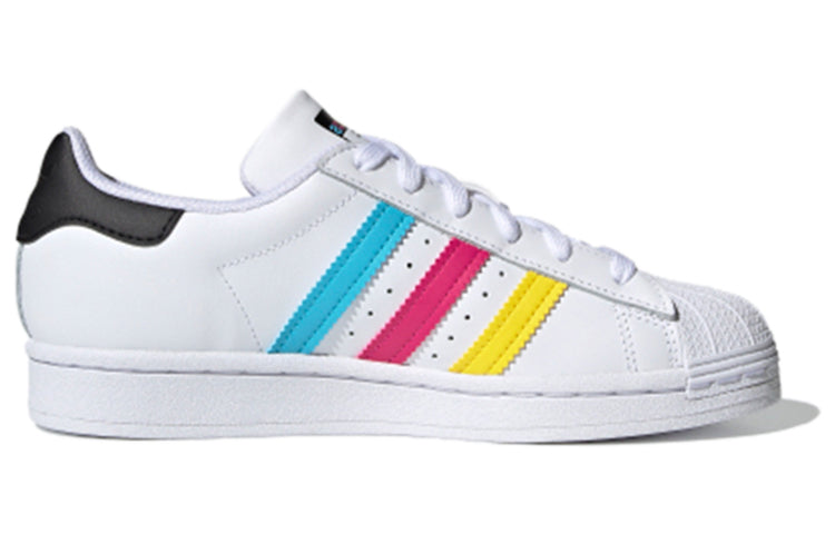 (GS) adidas Superstar J 'Colorful Stripes - Cloud White' FW5236