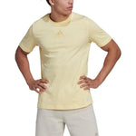 adidas M Internal Tee Logo Solid Color Athleisure Casual Sports Round Neck Short Sleeve Yellow HJ9807