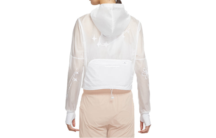 (WMNS) Nike Logo Printing Hooded Jacket White CW1562-100