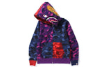 A Bathing Ape Shark Camo Full Zip Hoodie 'Purple Red Blue' 1D70-115-009
