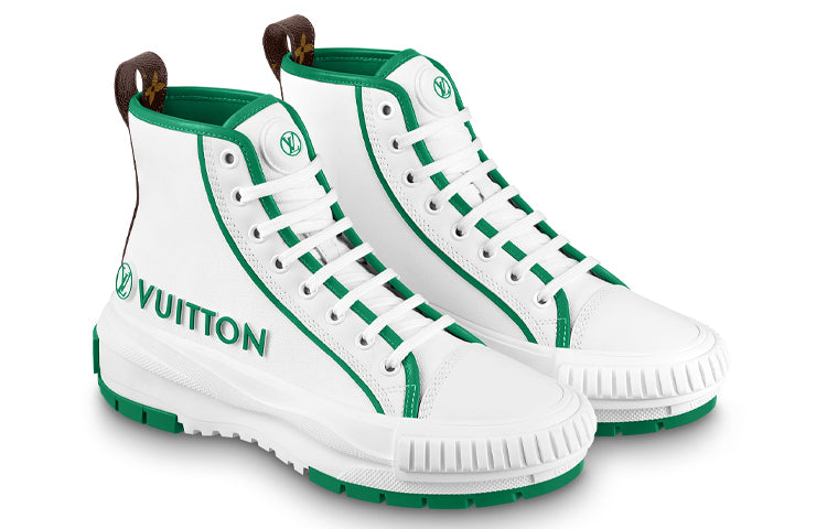(WMNS) LOUIS VUITTON Squad Ankle Sneakers 'White Green' 1AADAP
