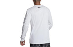 Men's Nike Solid Color Pattern Printing Round Neck Pullover Long Sleeves White T-Shirt 882185-100