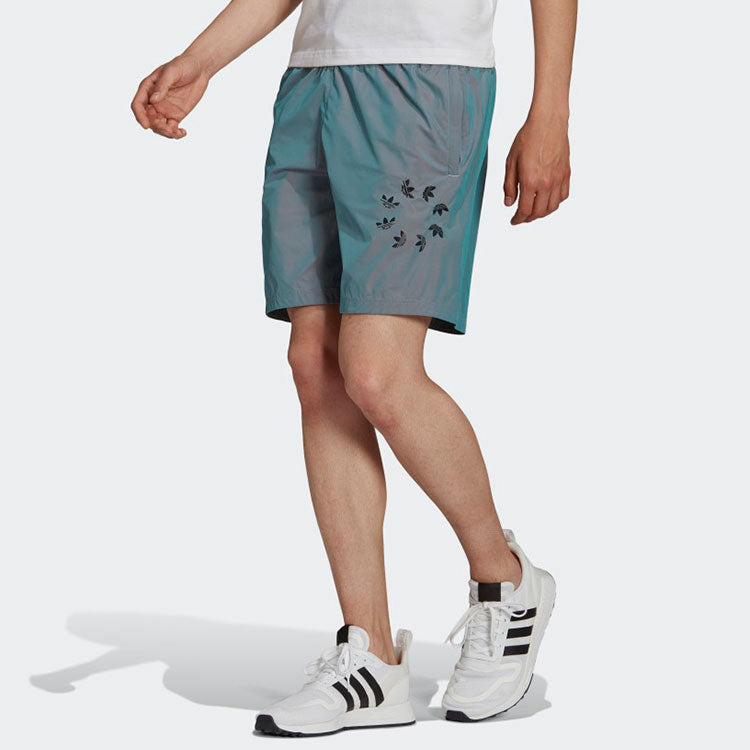 adidas originals St Short Hl Logo Colorful Woven Sports Shorts Gray Blue H41403