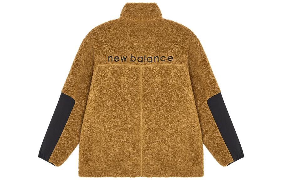New Balance Men's New Balance Contrasting Colors Pocket Reversible Stand Collar Lamb's Wool Jacket Brown AMJ21349-INC