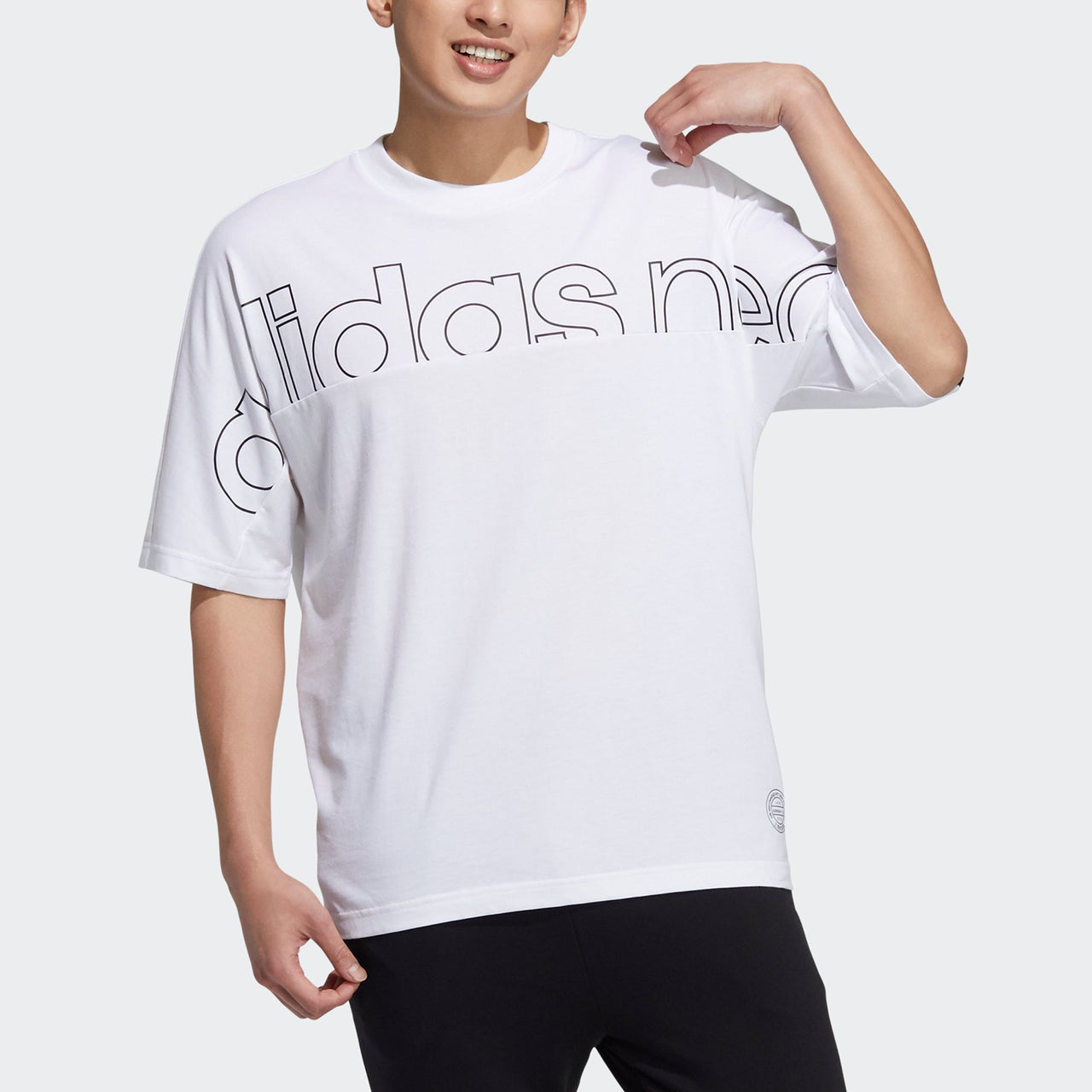 adidas neo M Brlv Tee2 Casual Sports Round Neck Short Sleeve White H59451
