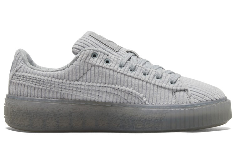 (WMNS) PUMA Basket Platform Strap 'Grey' 384232-02